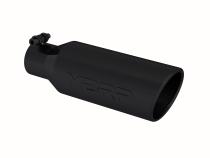 4 Inch OD 2.5 Inch Inlet 12 Inch Length Exhaust Tail Pipe Tip Angled Cut Rolled End Clampless-No Weld Black Coated MBRP