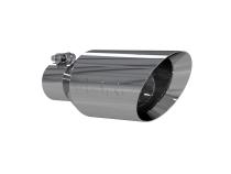Exhaust Tip 4 1/2 Inch O.D. Dual Wall Angle Rolled End 2.5 Inch Inlet 11 Inch Length T304 Stainless Steel MBRP