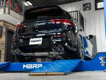 2022-Up Volkswagen Golf R MK8 T304 Stainless Steel 3 Inch Cat-Back 2.5 Inch Quad Rear Exit with Carbon Fiber Tips Active Exhaust MBRP