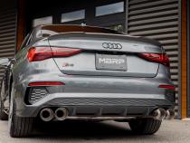 2022-Up Audi S3 Armor Pro 3 Inch Cat-Back Exhaust System with Quad Carbon Fiber Tips, Valve Delete MBRP