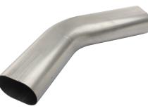 3 Inch Oval 45 Degree Horizontal Exhaust Bend 304 Stainless Steel Low-Profile Ground Clearance Pypes Performance Exhaust