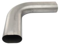 3 Inch Oval 90 Degree Horizontal Exhaust Bend 304 Stainless Steel Low-Profile Ground Clearance Pypes Performance Exhaust