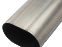 3 Inch Oval 4-Foot Straight Exhaust Tube 304 Stainless Steel Low-Profile Ground Clearance Pypes Performance Exhaust