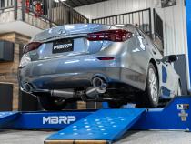 2016-2024 Infiniti Q50 3.0L 3 Inch Cat-Back Dual Split Rear Exit Tour Version T304 Stainless Steel MBRP