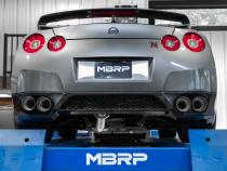 2009-2024 Nissan GT-R 3.8L Armor Pro T304 Stainless Steel 3.5 Inch Cat-Back Dual Split Rear with Quad Carbon Fiber Tips MBRP