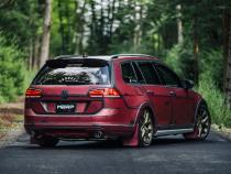 2017-19 Volkswagen Golf Sportwagen and Alltrack 1.8T Armor Pro T304SS 3 Inch Cat-Back, 2.5 Inch Dual Split Rear, Carbon Fiber Tips, Factory Through Bumper MBRP