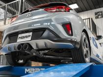2019-2021 Hyundai Veloster Armor Lite Aluminized Steel 3 Inch Cat Back Dual Split Center Rear Exit Exhaust Sytem MBRP