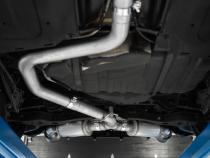 T304 Stainless Steel 3 inch Cat-Back Dual Split Rear with Carbon Fiber Tips (2) 5 inch OD Carbon Fiber Tips Included MBRP