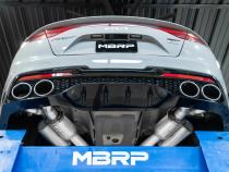 2022-2024 Kia Stinger 3.3L AWD/RWD 2.5 Inch Cat-Back Dual Split Rear Quad Outlet T304 Stainless Steel Active Exhaust MBRP