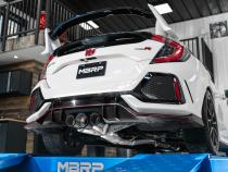 2017-2021 Honda Civic Type R 2.0L T304 Stainless Steel 3 Inch Cat-Back Triple Rear Outlet Carbon Fiber Tips MBRP