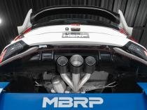 2017-2021 Honda Civic Type R 2.0L T304 Stainless Steel 3 Inch Cat-Back Triple Rear Outlet Carbon Fiber Tips MBRP