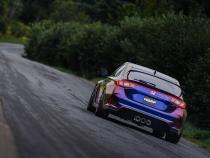 23-Up Honda Civic Type R 2.0L 3 Inch Cat-Back Exhaust System Armor Pro T304 Stainless Steel Triple Center Outlet with Carbon Fiber Tips Active Exhaust MBRP