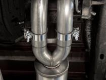 2019-2024 Silverado/Sierra 1500 2.7L Armor BLK, Aluminized Steel 3 Inch Cat-Back, 2.5 Inch Dual Split Rear Exit MBRP