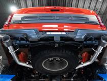 2021-Up Ford F-150 Raptor 3.5L EcoBoost HO 3 Inch Axle-Back Dual Rear Exit T304 Stainless Steel with Carbon Fiber Tips MBRP