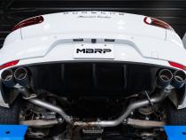 Porsche 2.5 Inch Axle Back Dual Split Rear Bypass Armor Pro Series Carbon Fiber Tips For 14-24 Porsche Macan MBRP