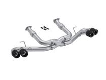 2020-2025 Chevrolet Corvette C8 6.2L Armor Pro T304 Stainless Steel 3 Inch Cat-Back Quad Split Rear with Carbon Fiber Tips Valve Delete MBRP