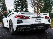 2020-2025 Chevrolet Corvette C8 6.2L Armor Pro T304 Stainless Steel 3 Inch Cat-Back Quad Split Rear with Carbon Fiber Tips Valve Delete MBRP