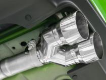 15-23 Dodge Challenger T304 Stainless Steel 3 Inch Dual Cat Back Quad Tips with Carbon Fiber Tips (Street Version) Exhaust System MBRP