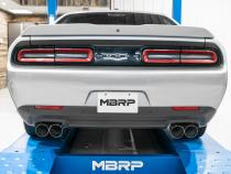 2015-2016 Dodge Challenger T304 Stainless Steel 3 Inch Dual Rear Cat-Back Quad Tips (Race Version) Exhaust System MBRP