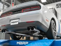 2015-2016 Dodge Challenger Aluminized Steel 3 Inch Dual Rear Cat-Back Quad Tips (Race Version) Exhaust System MBRP
