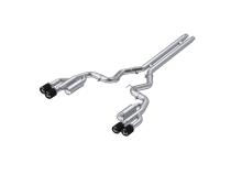 18-23 Ford Mustang GT 5.0L T304 Stainless Steel 3 Inch Cat-Back Dual Rear with Quad Carbon Fiber Tips Race Version MBRP