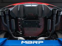 18-23 Ford Mustang GT 5.0L T304 Stainless Steel 3 Inch Cat-Back Dual Rear with Quad Carbon Fiber Tips Race Version MBRP