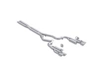 24-Up Ford Mustang GT 5.0L, Armor Lite Aluminized Steel 3 Inch Cat-Back Dual Split Rear with Quad Tips, Race Profile MBRP