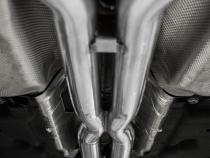 24-Up Ford Mustang GT 5.0L, Armor BLK Black-Coated Aluminized Steel 3 Inch Cat-Back Dual Split Rear with Quad Black Tips, Race Profile MBRP