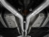 24-Up Ford Mustang GT 5.0L, Armor BLK Black-Coated Aluminized Steel 3 Inch Cat-Back Dual Split Rear with Quad Black Tips, Race Profile MBRP