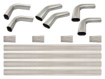 3 Inch Oval Exhaust Builders Kit 304 Stainless Steel Low-Profile Ground Clearance Pypes Performance Exhaust