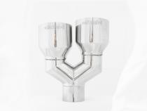 T304 Stainless Steel Tip 2.5 Inch ID Dual 4 Inch OD Out 9.55 Inch Length Single Wall MBRP