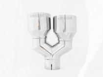 T304 Stainless Steel Tip  2.5 Inch ID Dual 4 Inch OD Out 9.55 Inch Length Single Wall MBRP