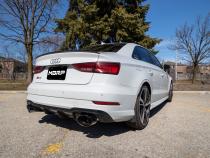 2017-2020 Audi RS3 2.5T T304 Stainless Steel 3 Inch Cat-Back Dual Split Rear with Oval Black Chrome Tips, Armor Pro MBRP
