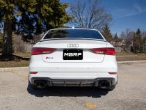2017-2020 Audi RS3 2.5T T304 Stainless Steel 3 Inch Cat-Back Dual Split Rear with Oval Black Chrome Tips, Armor Pro MBRP