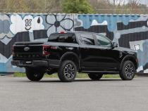 2024-Up Ford Ranger 2.3L Ecoboost Armor BLK Black-Coated Aluminized Steel 3-Inch Cat-Back Single Side Exit with Polished Tip MBRP