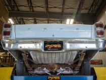 1966-71 Ford Fairlane 2.5 Inch H-Pipe Crossmember Back Quarter Panel Exit Exhaust No Mufflers Pypes Performance Exhaust