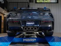 14-19 Chevrolette Corvette C7 6.2L Armor Pro 3-Inch Axle Back, Muffler Bypass, Quad Outlet with Carbon Fiber Tips MBRP